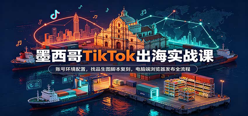 墨西哥TikTok出海实战课：账号环境配置，找品生图脚本复刻，电脑端浏览器发布全流程-副业研究所