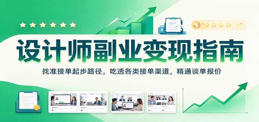 设计师副业变现指南：找准接单起步路径，吃透各类接单渠道，精通谈单报价-副业研究所