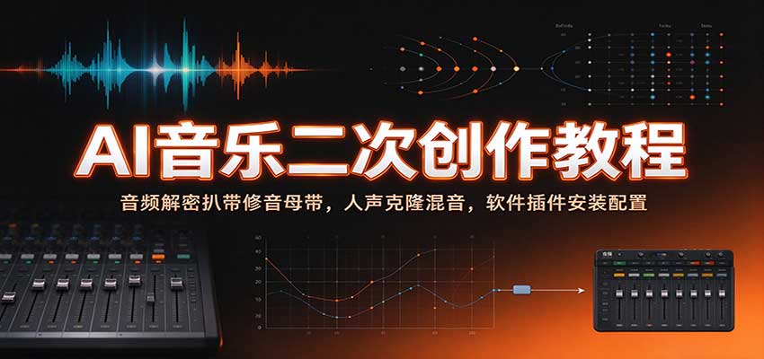 AI音乐二次创作教程：音频解密扒带修音母带，人声克隆混音，软件插件安装配置-副业研究所