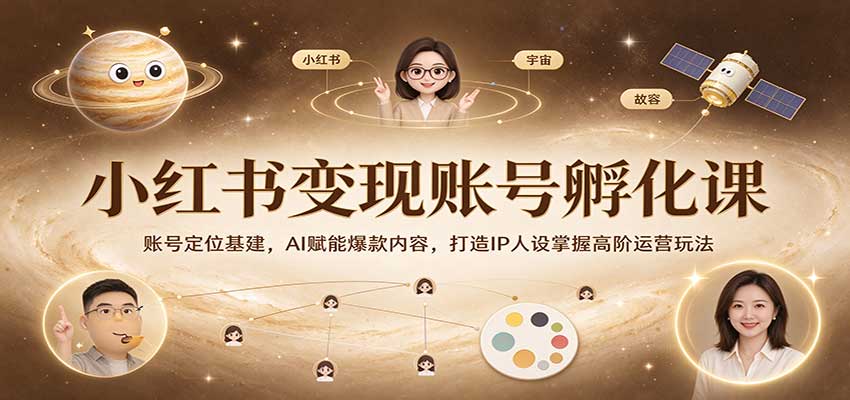 小红书变现账号孵化课：账号定位基建，AI赋能爆款内容，打造IP人设掌握高阶运营玩法-副业研究所