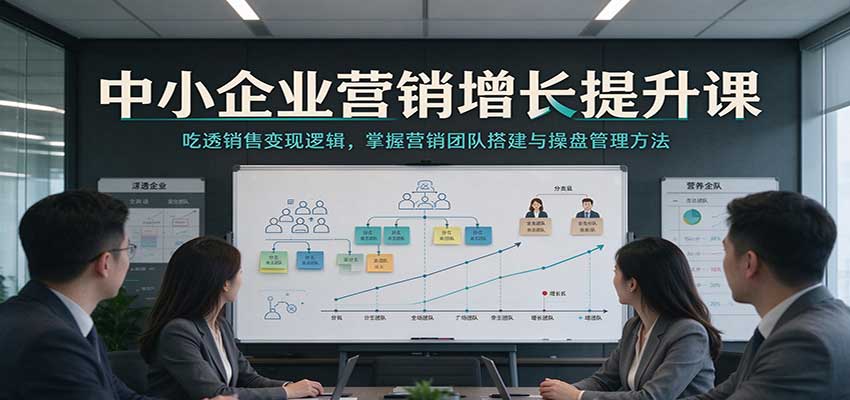 中小企业营销增长提升课：吃透销售变现逻辑，掌握营销团队搭建与操盘管理方法-副业研究所
