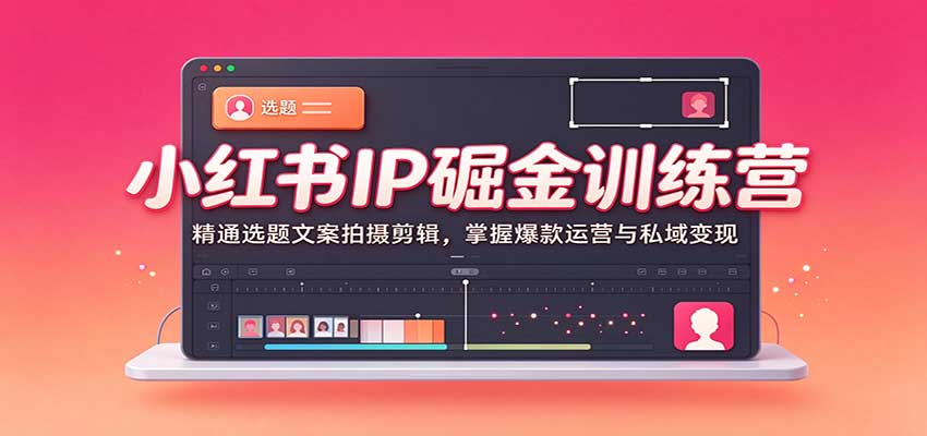 小红书IP掘金训练营：精通选题文案拍摄剪辑，掌握爆款运营与私域变现-副业研究所