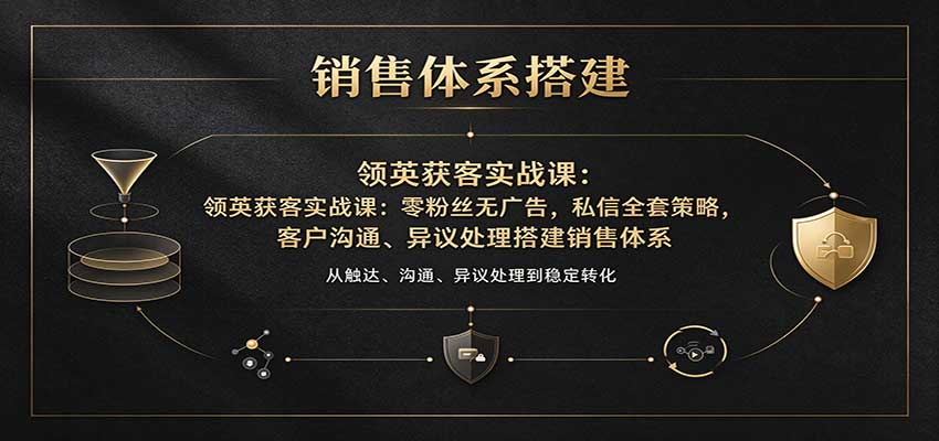 领英获客实战课：零粉丝无广告，私信全套策略，客户沟通、异议处理搭建销售体系-副业研究所