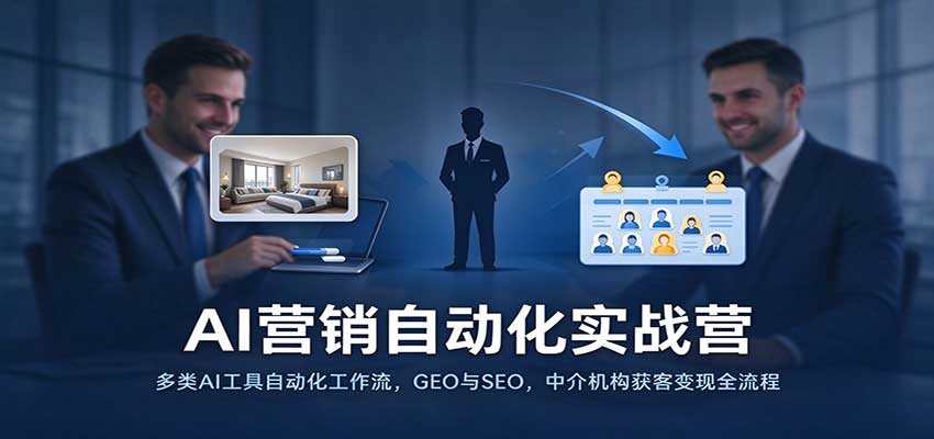 AI营销自动化实战营：多类AI工具自动化工作流，GEO与SEO，中介机构获客变现全流程-副业研究所