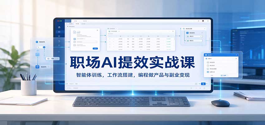职场AI提效实战课：智能体训练，工作流搭建，编程做产品与副业变现-副业研究所