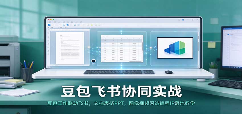 豆包飞书协同实战：豆包工作联动飞书，文档表格PPT，图像视频网站编程IP落地教学-副业研究所