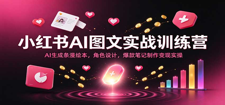 小红书AI图文实战训练营：AI生成条漫绘本，角色设计，爆款笔记制作变现实操-副业研究所