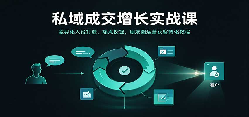 私域成交增长实战课：差异化人设打造，痛点挖掘，朋友圈运营获客转化教程-副业研究所