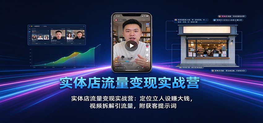 实体店流量变现实战营：定位立人设赚大钱，视频拆解引流量，附获客提示词-副业研究所
