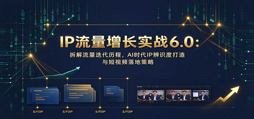 IP流量增长实战6.0：拆解流量迭代历程，AI时代IP辨识度打造与短视频落地策略-副业研究所