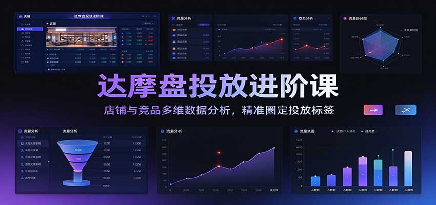 达摩盘投放进阶课：店铺与竞品多维数据分析，精准圈定投放标签-副业研究所