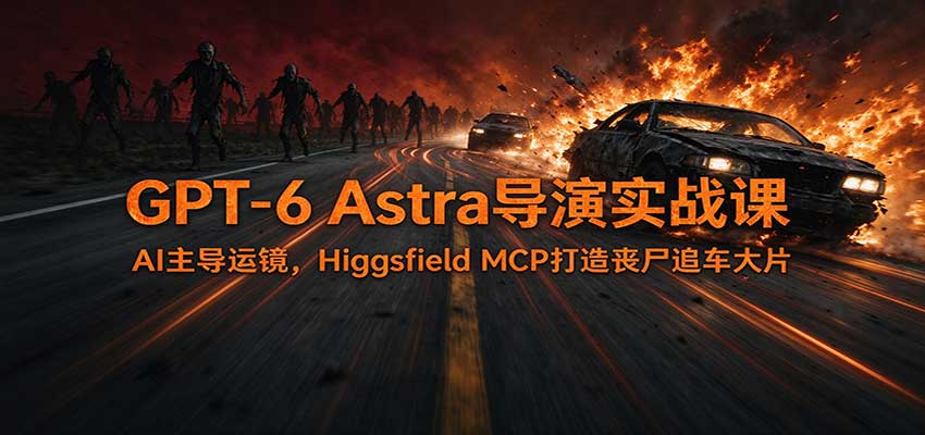 GPT-6Astra导演实战课：AI主导运镜，HiggsfieldMCP打造丧尸追车大片-副业研究所