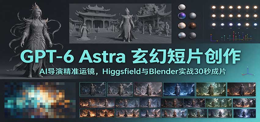 GPT-6Astra玄幻短片创作：AI导演精准运镜，Higgsfield与Blender-副业研究所