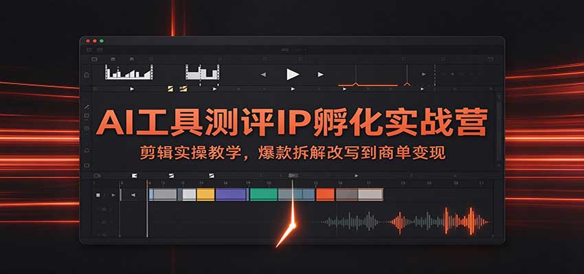 AI工具测评IP孵化实战营：剪辑实操教学，爆款拆解改写到商单变现-副业研究所