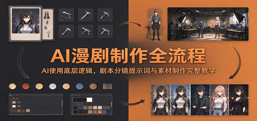 AI漫剧制作全流程：AI使用底层逻辑，剧本分镜提示词与素材制作完整教学-副业研究所