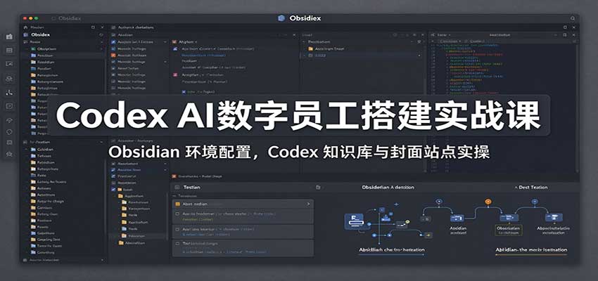 CodexAI数字员工搭建实战课：Obsidian环境配置，Codex知识库与封面站点-副业研究所