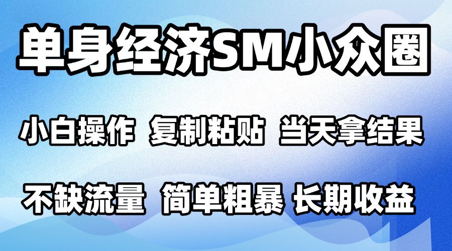 2026最新小众SM男粉情感赛道，十分钟见收益，单日2000＋小白也能当天上手，可批量放大-副业研究所