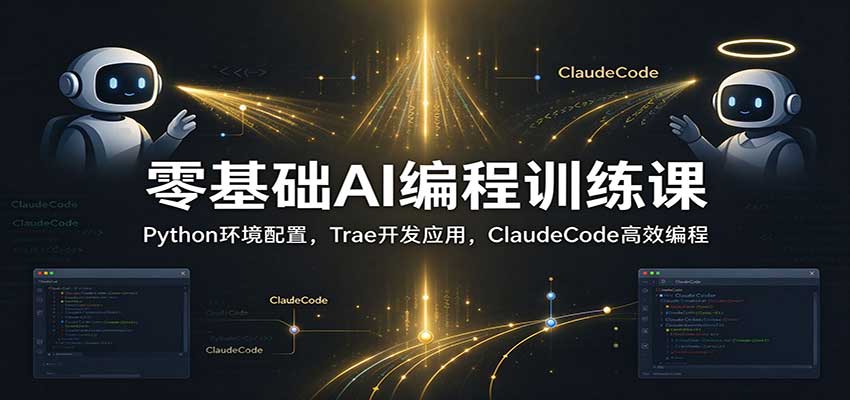 零基础AI编程训练课：Python环境配置，Trae开发应用，ClaudeCode高效编程-副业研究所