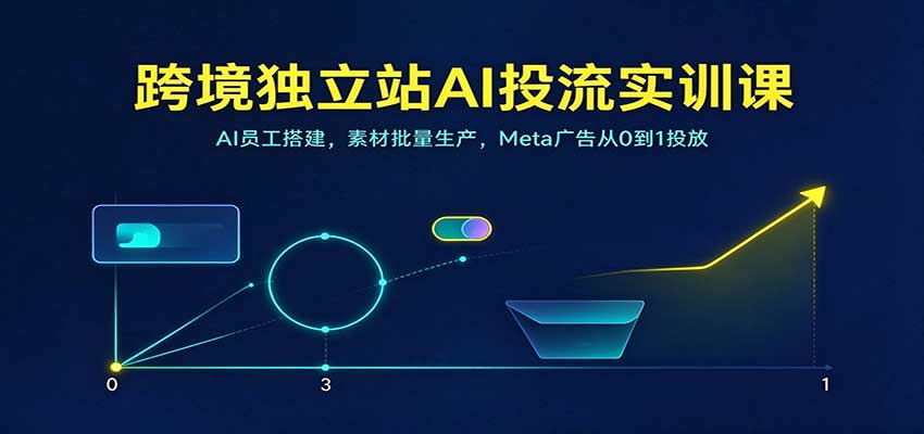 跨境独立站AI投流实训课：AI员工搭建，素材批量生产，Meta广告从0到1投放-副业研究所